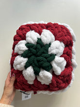 Load image into Gallery viewer, Holiday Granny Square Pillows, Chenille Yarn, 12&quot; x 12&quot; (various colors)