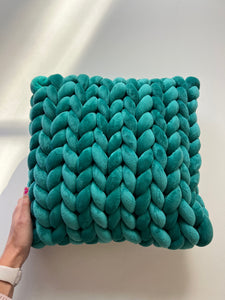 Hand Knit Pillows, 12" x 12"