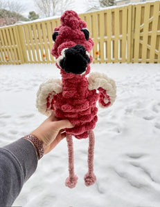 Flamingo Snuggler Tutorial | Chenille Yarn | Hand Crochet | Video + PDF