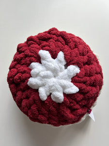 Round Petal Pillows, Chenille Yarn, 14" (various colors)