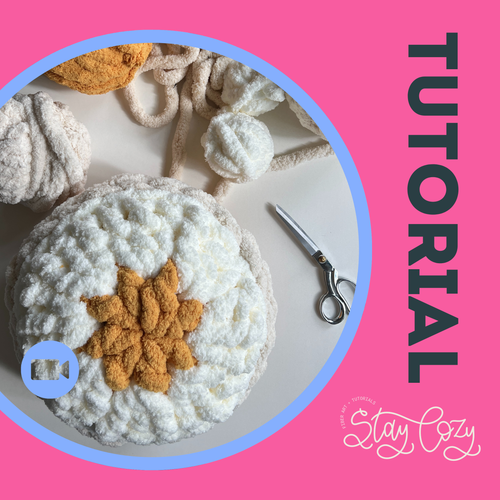 Round Petal Pillow Tutorial | Chenille Yarn | Hand Crochet | Video