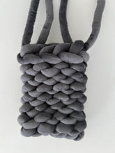 Load image into Gallery viewer, Hand Knit Crossbody | Charcoal | Velvet