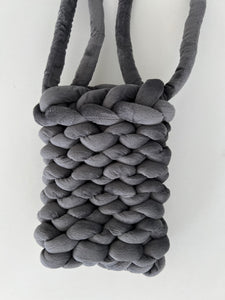 Hand Knit Crossbody | Charcoal | Velvet