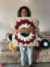 Load image into Gallery viewer, Chunky Granny Square Tutorial | Sunburst | Chenille Yarn | Hand Crochet | Video + PDF